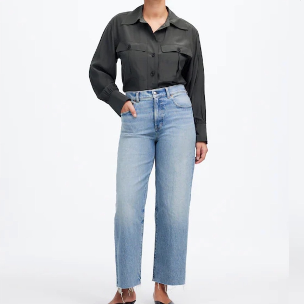 Madewell Perfect Vintage Wide Leg Crop in Light Blue